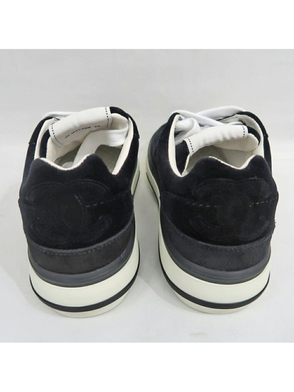 Chanel Suede Sneakers 38 Black Off White - Picture 6 of 10